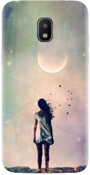 Husa din silicon compatibila cu Samsung Galaxy J7 2018 - model Alone Woman 