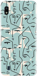 Husa din silicon compatibila cu Samsung Galaxy M10 - model Line Art Pattern 