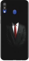 Husa din silicon compatibila cu Samsung Galaxy M20 - model Mystery Man In Suit 