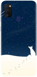 Husa din silicon compatibila cu Samsung Galaxy M21 - model Winter Night 