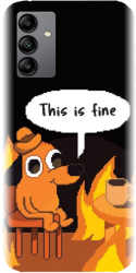 Husa din silicon compatibila cu Samsung Galaxy M23 5G - model Pixel Art This Is Fine 