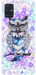 Husa din silicon compatibila cu Samsung Galaxy M51 - model Abstract Owl 