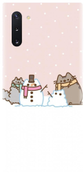 Husa din silicon compatibila cu Samsung Galaxy Note 10 - model Cat And Snowman 