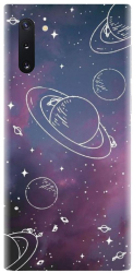 Husa din silicon compatibila cu Samsung Galaxy Note 10 - model Cosmic Drawn Map 