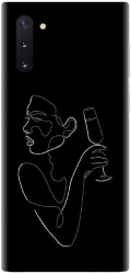 Husa din silicon compatibila cu Samsung Galaxy Note 10 - model Line Art Champagne 