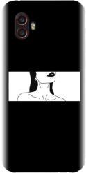Husa din silicon compatibila cu Samsung Galaxy Xcover Pro 2 - model Line Art Buze Negre 