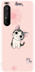 Husa din silicon compatibila cu Sony Xperia 1 II - model Cute cat 