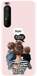 Husa din silicon compatibila cu Sony Xperia 1 II - model Mama de baieti 