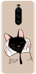 Husa din silicon compatibila cu Sony Xperia 1 - model Th Black Cat In Hands 