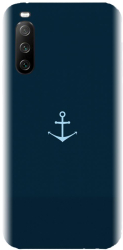 Husa din silicon compatibila cu Sony Xperia 10 III - model Blue Navy Anchor Illustration 