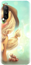 Husa din silicon compatibila cu Sony Xperia 10 III - model Cute pony AppleJack 