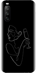 Husa din silicon compatibila cu Sony Xperia 10 III - model Line Art Champagne 