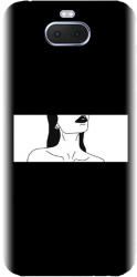 Husa din silicon compatibila cu Sony Xperia 10 Plus - model Line Art Buze Negre 