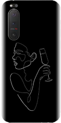 Husa din silicon compatibila cu Sony Xperia 5 II - model Line Art Champagne