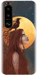 Husa din silicon compatibila cu Sony Xperia 5 III - model Fantasy Wolf Woman 
