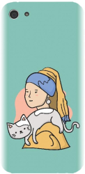 Husa din silicon compatibila cu Sony Xperia E3 - model Girl With A Pearl Earring 