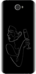 Husa din silicon compatibila cu Sony Xperia E4 - model Line Art Champagne 