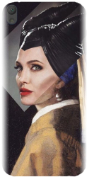 Husa din silicon compatibila cu Sony Xperia E5 - model Girl With A Pearl 