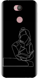 Husa din silicon compatibila cu Sony Xperia L2 - model Line Art The Smart One 