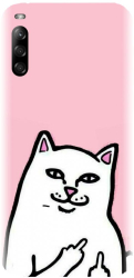 Husa din silicon compatibila cu Sony Xperia L4 - model White Cat 