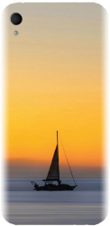 Husa din silicon compatibila cu Sony Xperia M4 - model Wind Sail Boat Ocean Sunset 