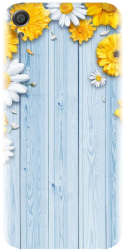 Husa din silicon compatibila cu Sony Xperia X - model Sunflower On Blue Wood 