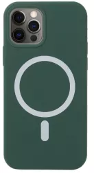 Husa MagSafe liquid large hole magnetic shell pentru Apple iPhone 11 Full Cover Liquid Silicone Magnetica Incarcare Wireless Flippy Verde 