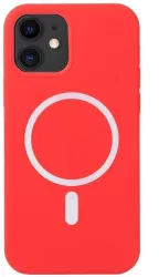 Husa MagSafe liquid large hole magnetic shell pentru Apple iPhone 13 Full Cover Liquid Silicone Magnetica Incarcare Wireless Flippy Rosu 