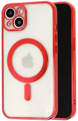 Husa MagSafe pentru Apple iPhone 11 Full Cover Protectie camera Margini colorate Electroplating Magnetica Incarcare Wireless Flippy Rosu 