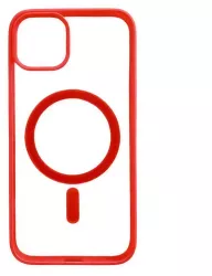 Husa MagSafe pentru Apple iPhone 14 Full Cover Frosted Acrylic Color Big Hole Magnetica Incarcare Wireless Flippy Rosu 