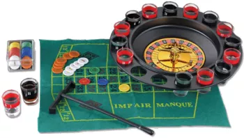 Joc de Ruleta Flippy cu Pahare de Shot si Plansa de Joc Blackjack 31 cm Multicolor 