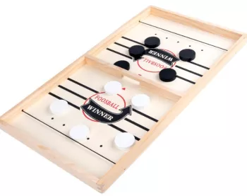 Joc Fooseball Interactiv Flippy Tip Hockey pe Gheata din Lemn 10 Piese de Joc +4 Ani 54 x 29 cm Multicolor 
