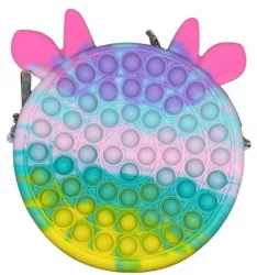 Jucarie antistres din silicon Flippy Geanta Pop It 16 cm Vacuta Macarons 