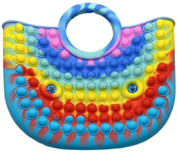 Jucarie Antistres din silicon Flippy Pop It Now And Flip It Geanta mare 28 cm Multicolor Model 2 