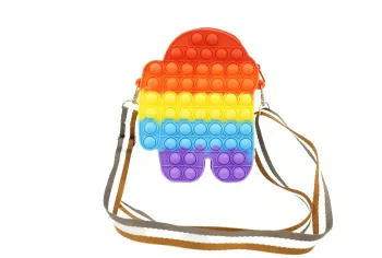 Jucarie antistres din silicon Flippy Pop It Now and Flip It Geanta mica Among Us Multicolor 