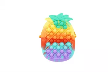 Jucarie antistres din silicon Flippy Pop It Now and Flip It Geanta mica Ananas Multicolor Model 1 