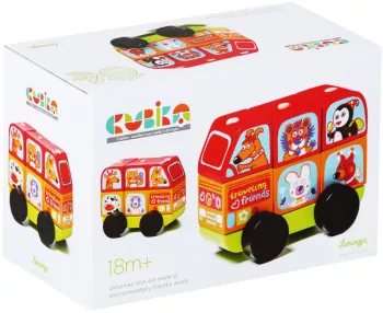 Jucarie din lemn cubika mini bus