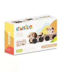 Jucarie din lemn cubika puppy family 
