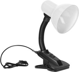 Lampa de birou VIRONE LATSA DL-3/W E27 40 W IP20 brat flexibil cu clema cablu 1 m negru/alb 
