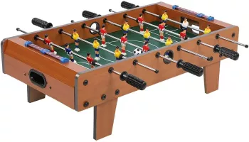 Masa de fotbal cu teren si 18 jucatori Flippy cu tablou pentru scor din metal lemn si ABS 50 x 25 x 15.5 cm pentru copii 