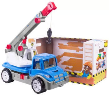 Masinuta utilaj de constructie macara cu carlig TechnoK in cutie 