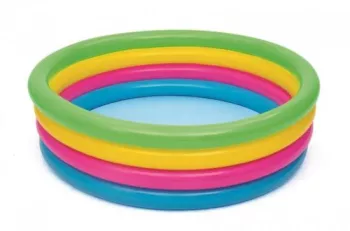 Piscina gonflabila pentru copii rotunda curcubeu 157x46 cm Bestway Rainbow 