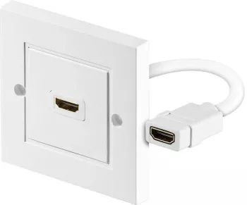 Priza de perete HDMI mama-mama alb ecranat Goobay 