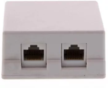 Priza dubla UTP cat6 RJ45 neecranat pe tencuiala Well 
