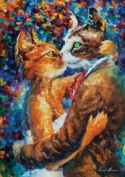 Puzzle 1000 piese - Dance Of The Cats In Love-Leonid Afremov 