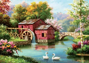 Puzzle 1000 piese - The Old Red Mill 