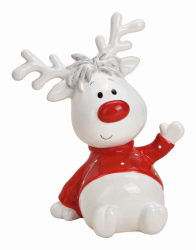 Rudolph Ren nas rosu decorativ Craciun 17 cm 