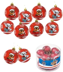 Set 10 Globuri brad Craciun Paw Patrol 6cm 