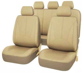 Set 11 huse scaun auto Universale din piele ecologica Bej AG338F 
