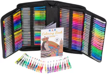 Set 242 piese Pixuri cu gel multicolor + Rezerve + Carte de colorat + Penar 